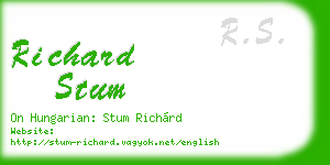 richard stum business card